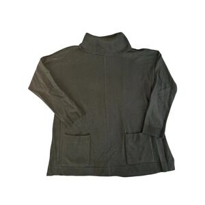 Talbots Meriano Wool Turtleneck Knit Tunic Black SZ XL